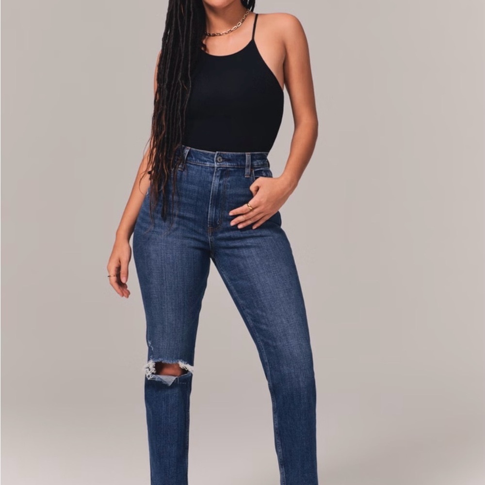 Abercrombie & Fitch High Rise Dark Blue Jeans